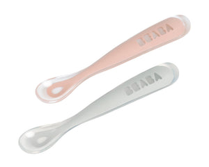 Silicone Spoon 1st Age 2pcs Set - Old Pink