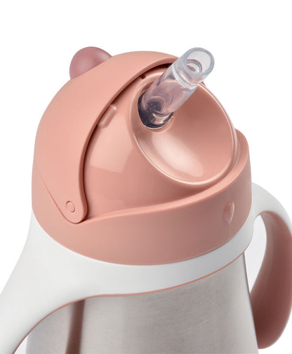 Stainless Steel Straw Cup - Pink
