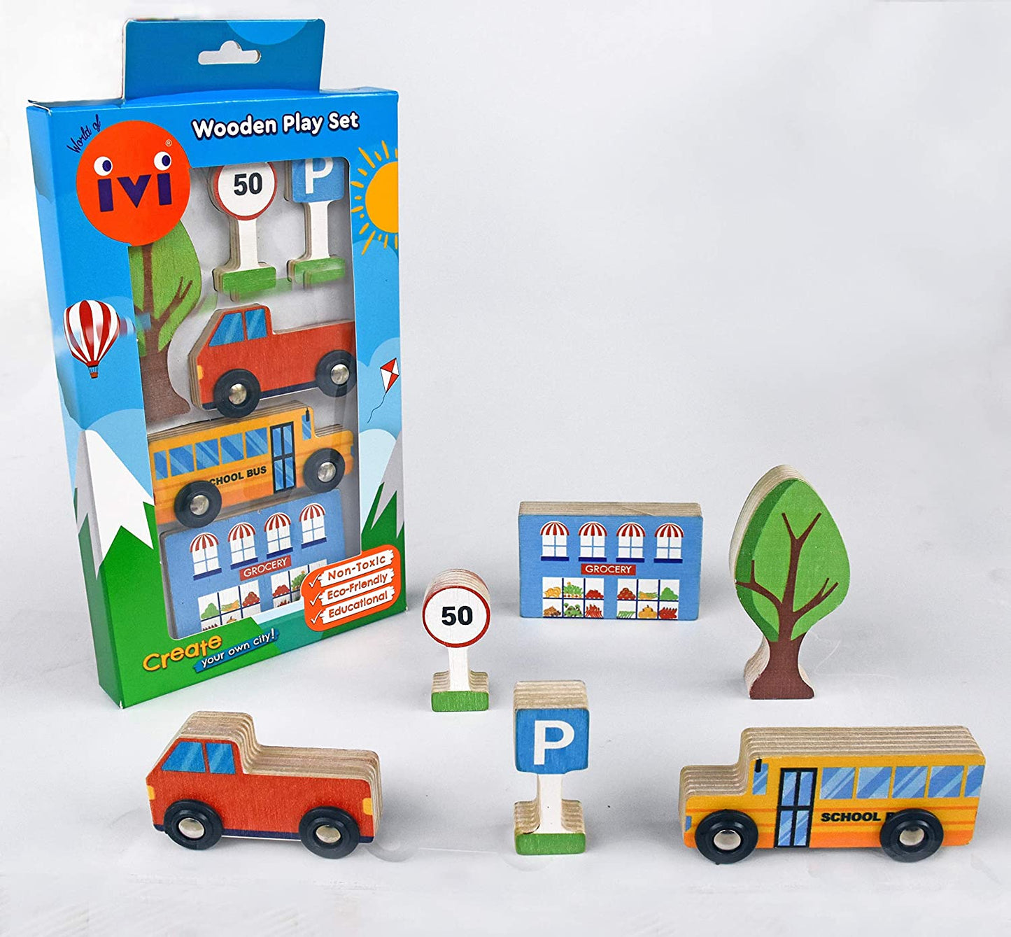 Wooden Around Town Playset