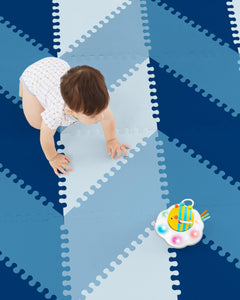Playspot Geo Foam Floor Tiles - Blue Ombre