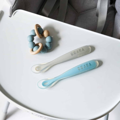 Silicone Spoon 1st Age 2pcs Set - Windy Blue