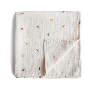 Muslin Swaddle Blanket Organic Cotton - Dinosaurs