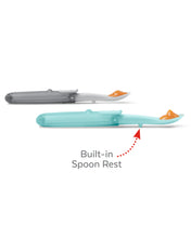 Load image into Gallery viewer, Easy-Fold Travel Spoons- Grey/Soft Teal

