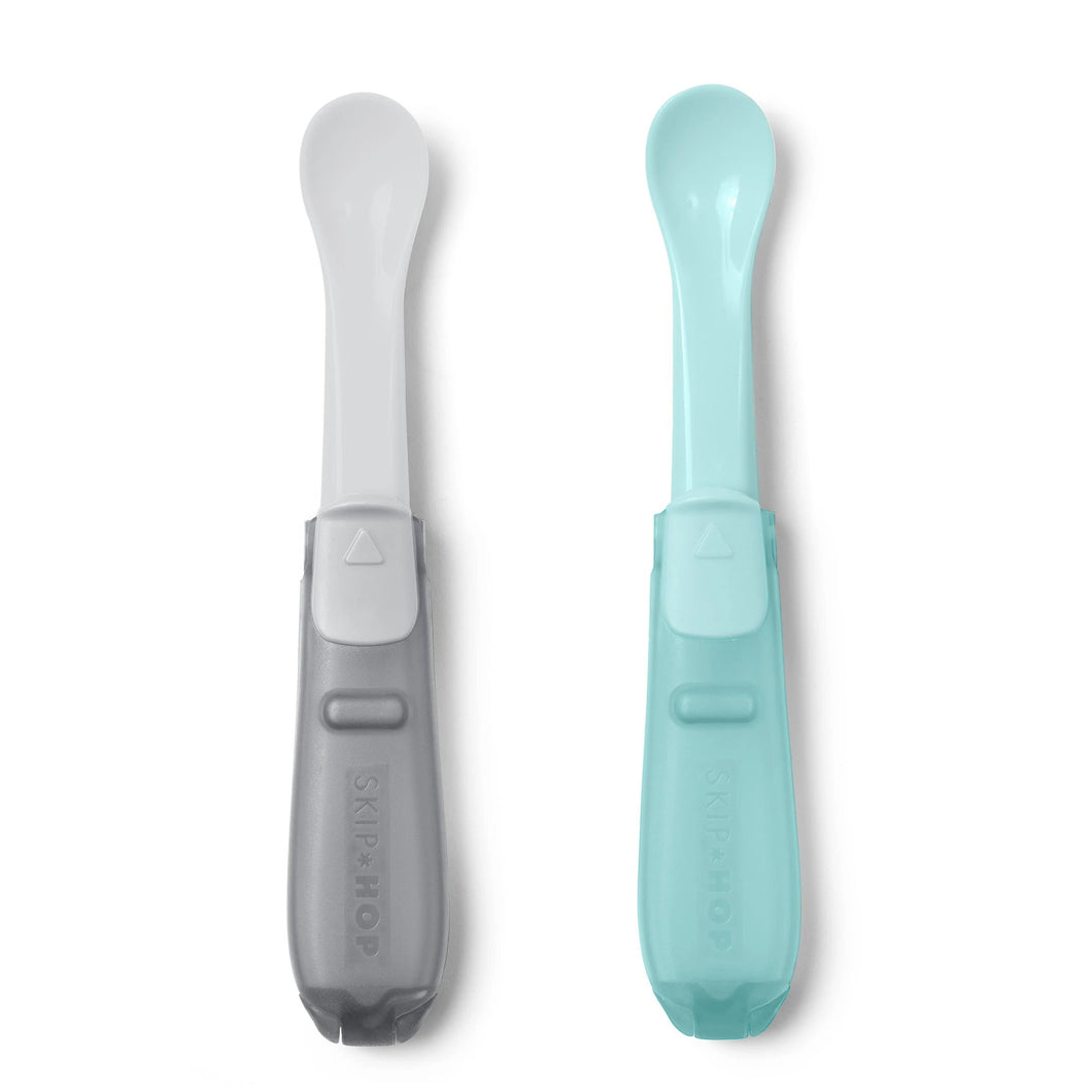 Easy-Fold Travel Spoons- Grey/Soft Teal