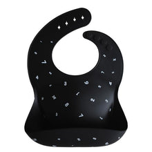 Load image into Gallery viewer, Silicone Baby Bib - Numbers Black
