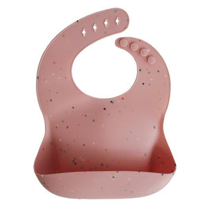 Silicone Baby Bib - Powder Pink Confetti