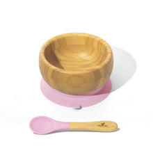Load image into Gallery viewer, Bamboo Suction Baby Bowl + Spoon
