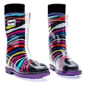 Rainbow Zebra Junior Welly Socks