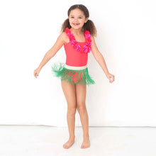Load image into Gallery viewer, Poppy Hula Girl Swimsuit + Seagrass Fringe Skirt
