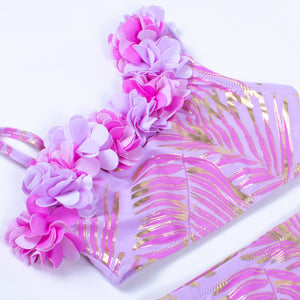 Hula Bikini w/Fringe Skirt Lavender