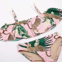 Load image into Gallery viewer, Tropical Leopard Off the Shoulder Bikini
