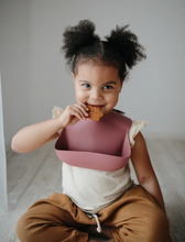 Load image into Gallery viewer, Silicone Baby Bib - Dusty Rose
