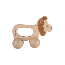 Load image into Gallery viewer, Wooden Lion Rolling Rattle
