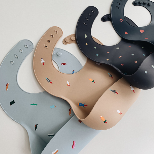 Silicone Baby Bib - Safari Tan