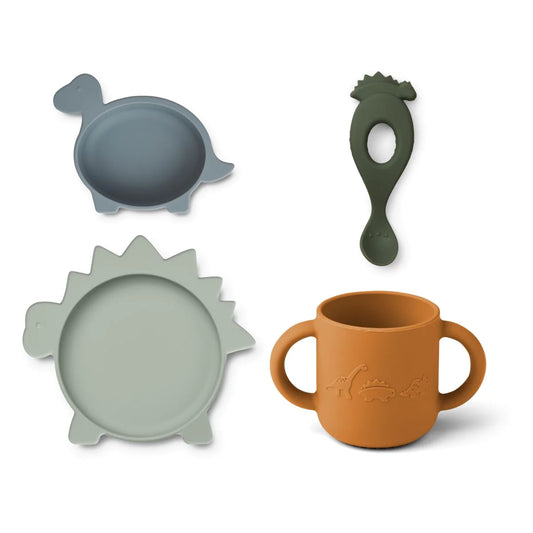 Vivi Silicone Baby Tableware Set - Dino Set