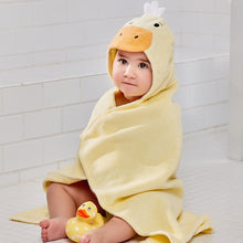 Load image into Gallery viewer, Yellow Duckie Hooded Baby Bath Wrap
