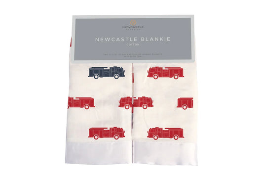 Blue and Red Fire Trucks Blankie