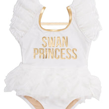 Load image into Gallery viewer, Shade Critters Swan Princess swimsuit apparel
