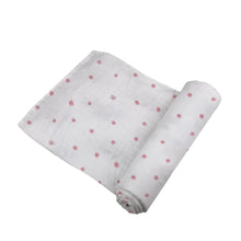 Load image into Gallery viewer, Pink Flower Bamboo Muslin Swaddle
