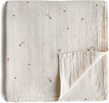 Load image into Gallery viewer, Muslin Swaddle Blanket Organic Cotton - Falling Stars
