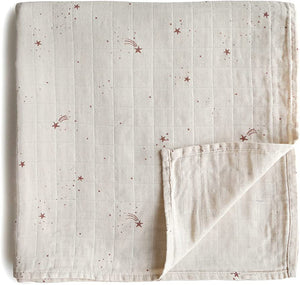 Muslin Swaddle Blanket Organic Cotton - Falling Stars