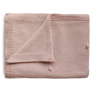Knitted Textured Dots Baby Blanket (Blush)