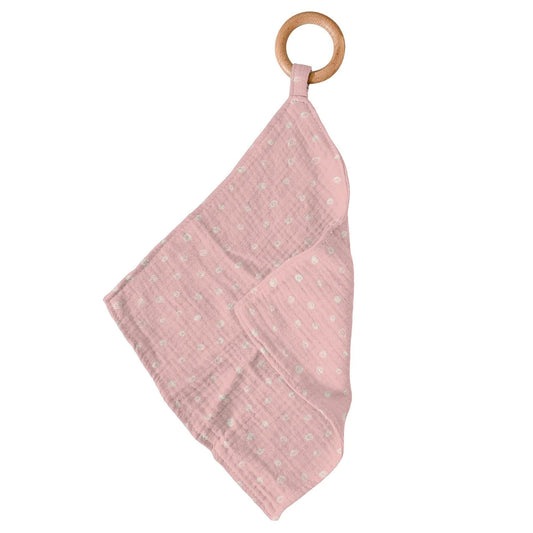 Pink Pearl Polka Dot Blankie Teether