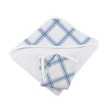 Load image into Gallery viewer, Blue Buffalo Check Plaid Hooded Towel and Washcloth Set
