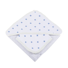 Load image into Gallery viewer, Periwinkle Diamond Polka Dot Bamboo Hooded Towel and Washcloth Set
