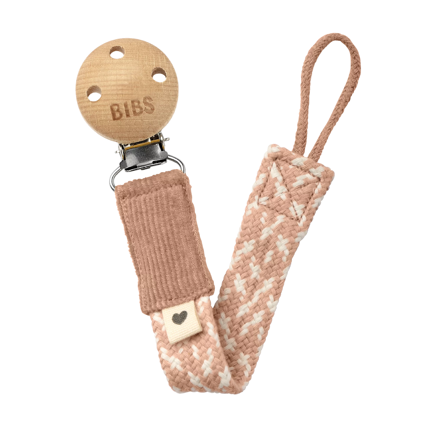 BIBS Pacifier Clip - Blush/Ivory