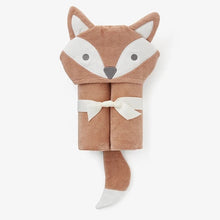 Load image into Gallery viewer, Rust Fox Hooded Baby Bath Wrap

