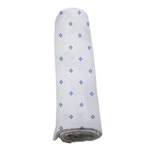 Load image into Gallery viewer, Periwinkle Diamond Polka Dot Swaddle
