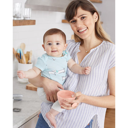 Easy-Grab Bowls-Grey/Soft Coral