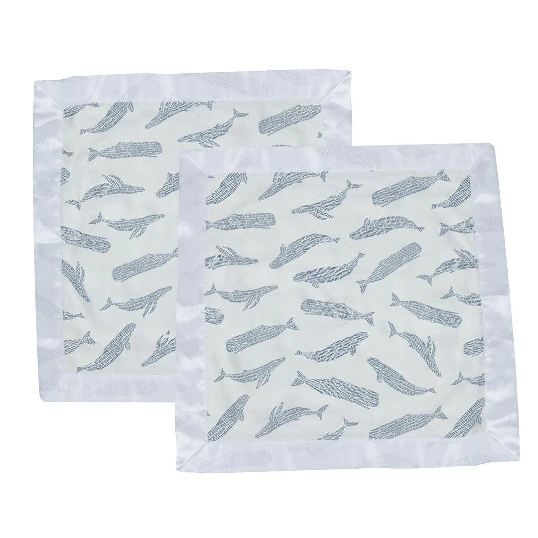 Blue Shadow Whales Bamboo Blankie
