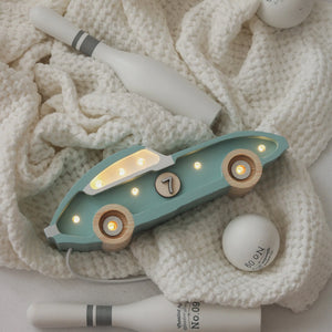 Little Lights Mini Race Car Lamp - Retro Blu
