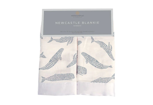 Blue Shadow Whales Bamboo Blankie