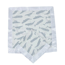 Load image into Gallery viewer, Blue Shadow Whales Bamboo Blankie

