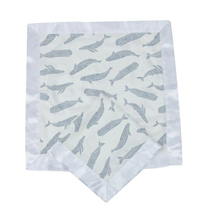 Blue Shadow Whales Bamboo Blankie