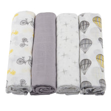 Load image into Gallery viewer, Traveler Bamboo Muslin Swaddle 4PK
