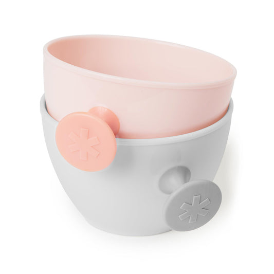 Easy-Grab Bowls-Grey/Soft Coral