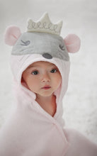 Load image into Gallery viewer, Princess Mousie Hooded Baby Bath Wrap
