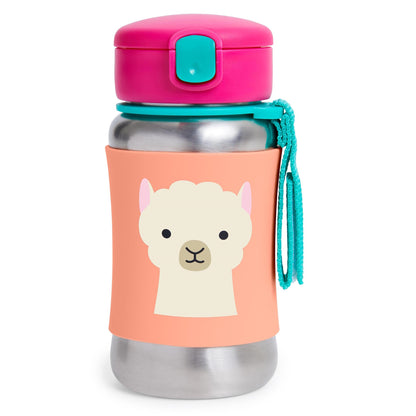 Zoo Stainless Steel Straw Bottle - Llama