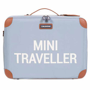 Mini Traveller Kids Suitcase - Grey Off White