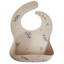 Load image into Gallery viewer, Silicone Baby Bib - Lilac Flowers
