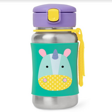 Load image into Gallery viewer, Zoo Stainless Steel Straw Bottle - Unicorn
