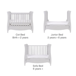 Roma Sleigh Cot Bed with Under Bed Drawer