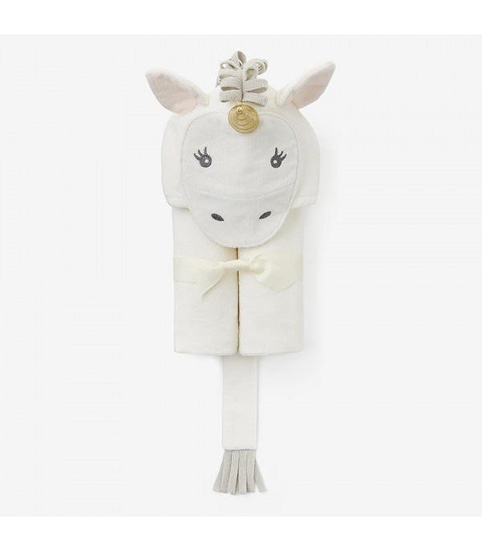 White Unicorn Hooded Baby Bath Wrap