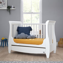 Load image into Gallery viewer, Katie Mini Sleigh Cot Bed with Under Bed Drawer - White
