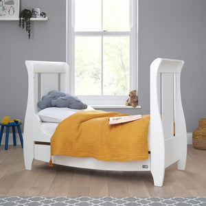 Katie Mini Sleigh Cot Bed with Under Bed Drawer - White